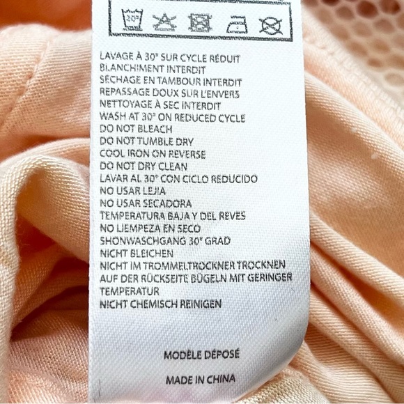 MAJE Pink Rayure Mesh-Striped Jersey Mini Dress Size 2 Skater Feminine Dainty - Picture 8 of 13